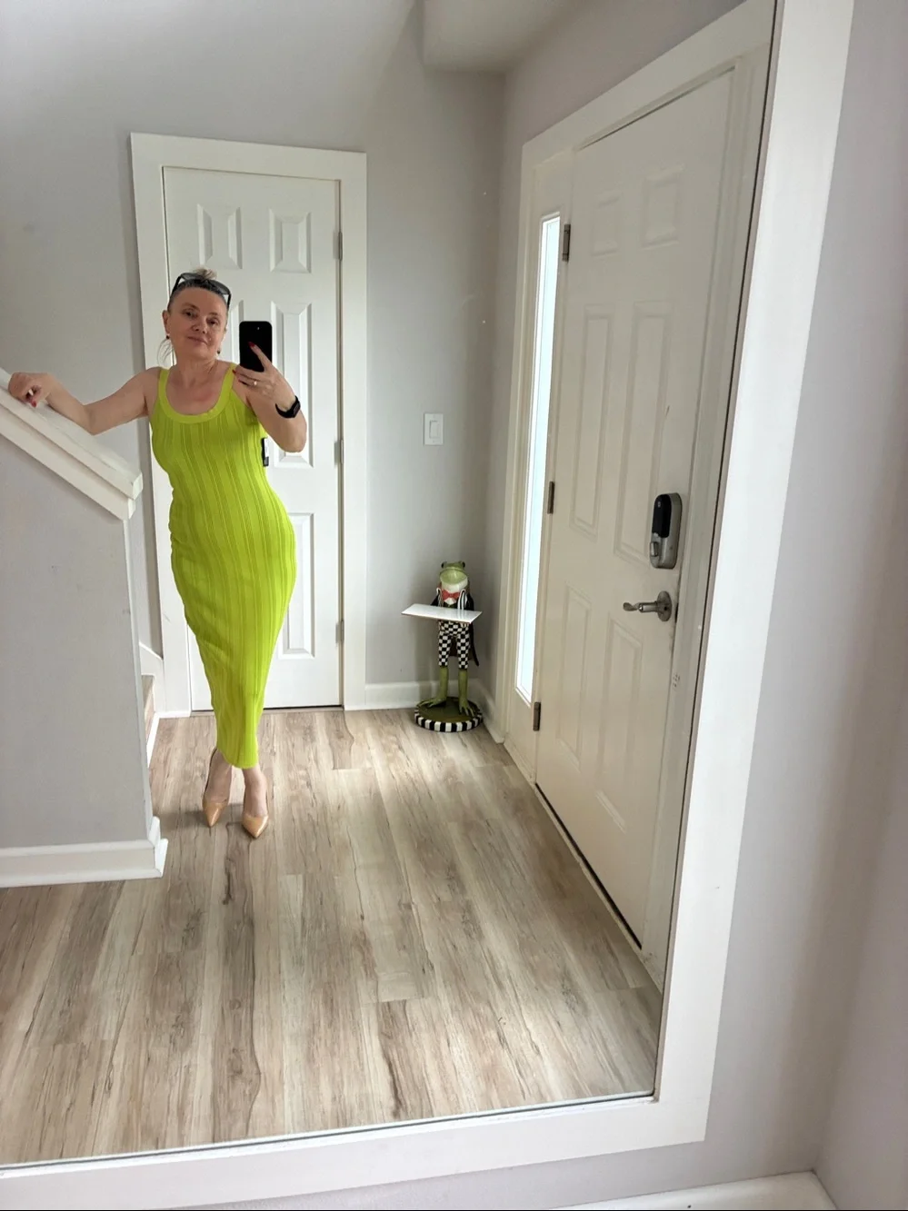 Fleur du Mal Neon Lime Ribbed Tank Midi Dress - Picture 5 of 9